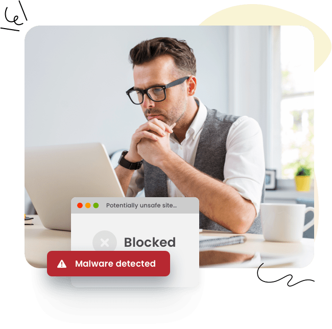 Ein Kunde ist besorgt, nachdem er Malware auf seiner Webseite gefunden hat.